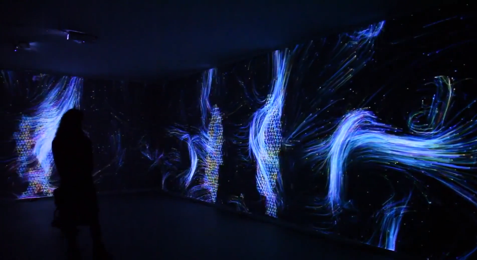 量子空間，交互式視頻安裝，2015年。